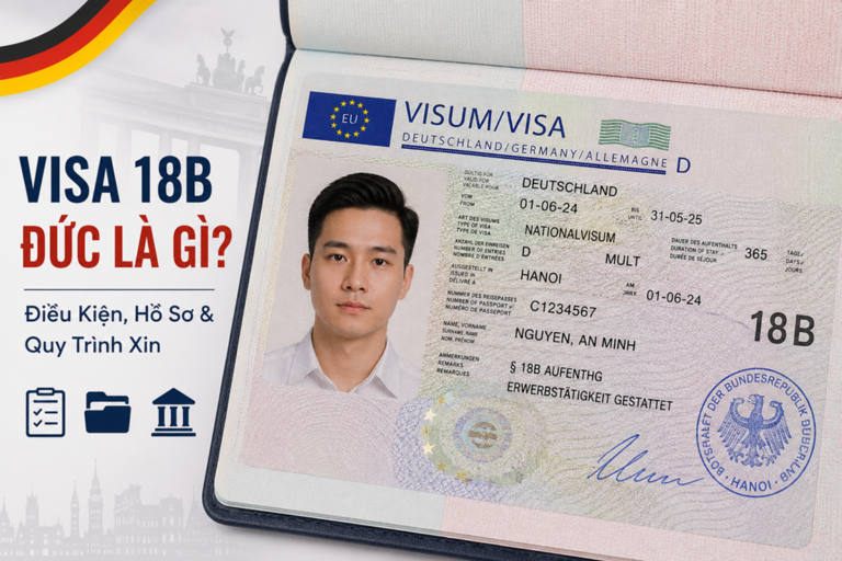 Visa 18B Đức là gì? Điều kiện, hồ sơ & quy trình xin